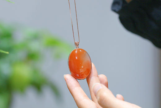 南红冰飘吊坠，925银镶  商品图5