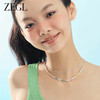 ZEGL设计师冰透小彩串叠戴碎银子项链女双层锁骨颈链 商品缩略图2