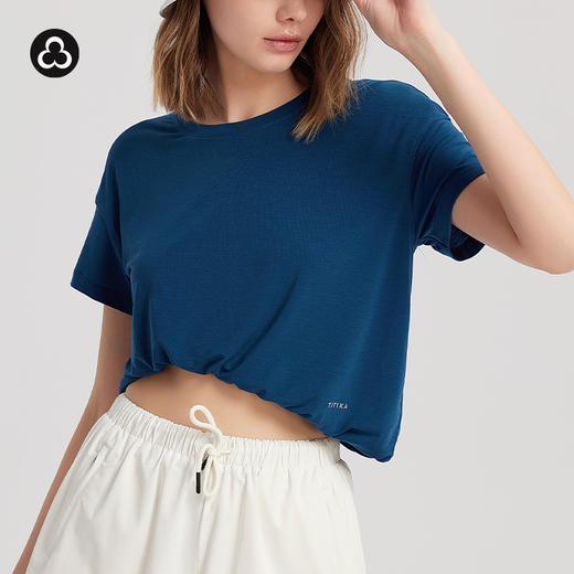 TITIKA ACTIVE瑜伽服短款不规则下摆运动时尚短袖11066 商品图0