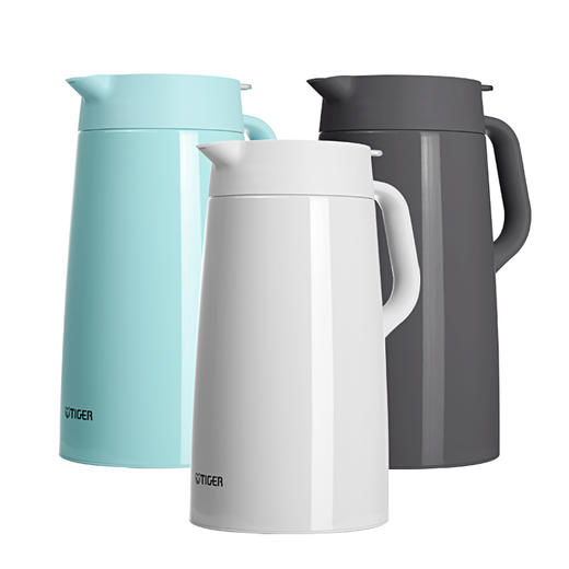 日本虎牌Tiger 不锈钢保温壶家用简约纯色便携保暖热水壶1.6L 商品图0