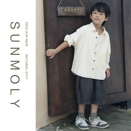 三茉童装/M179/儿童休闲亚麻短款裤子 商品图2