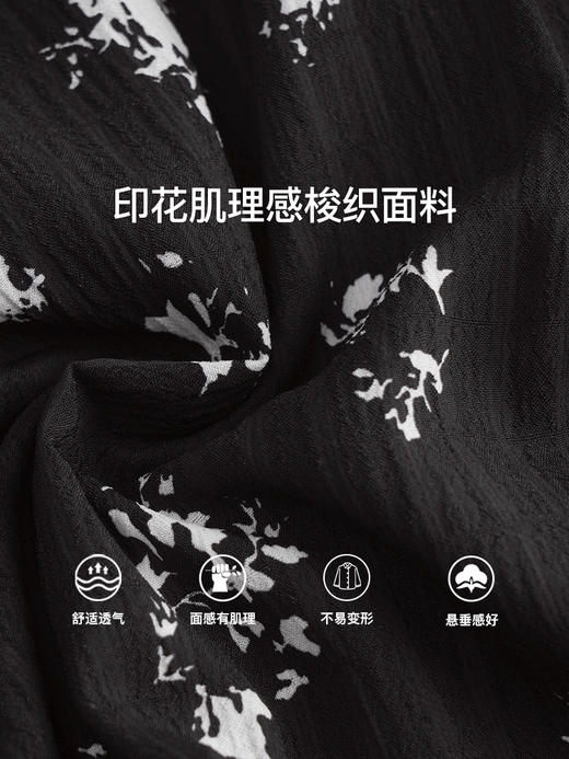 OLrain欧芮儿法式黑色碎花连衣裙女夏季2023年新款收腰蕾丝领裙子 商品图3