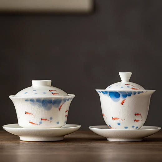 【日用百货】-汝窑复古三才盖碗家用陶瓷泡茶杯手绘敬茶碗 商品图3