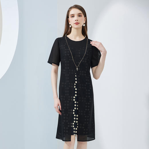 NF8Q3斯尔丽瑟俪2023夏季新款花型蒙纱高开叉显高优雅实穿连衣裙 商品图0