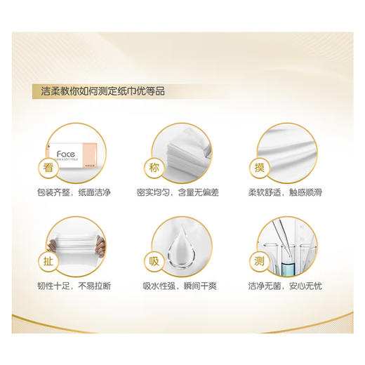 洁柔Face三层可湿水面纸天然无香M号6包*120 商品图1