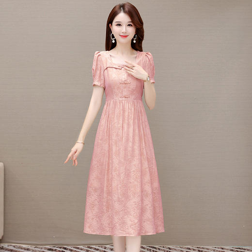 QYM LZC2368-Y复古旗袍裙改良印花连衣裙时尚高腰裙 商品图1