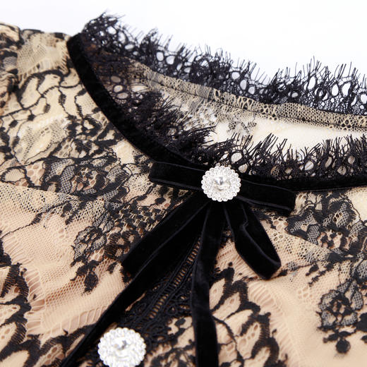 NF8H6斯尔丽瑟俪2023夏季新款法式浪漫甜美蕾丝拼接小礼服连衣裙 商品图4