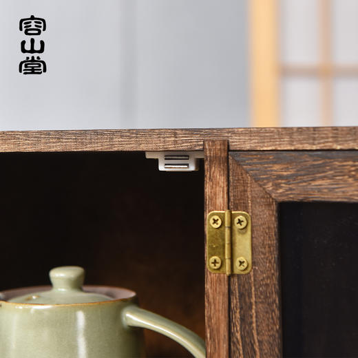 【日用百货】-桌面实木防尘置物架茶杯架子茶具收纳架 商品图2