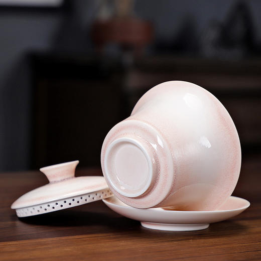 【日用百货】-窑变陶瓷三才盖碗简约泡茶碗茶杯 商品图2