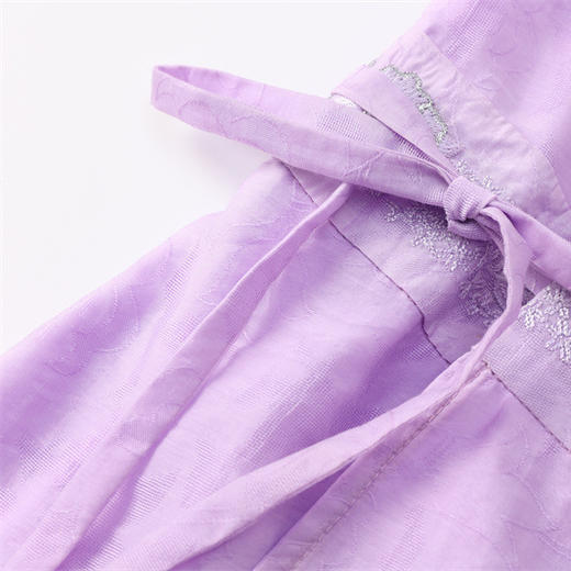 FLZD-2382禅意女装中国风改良汉服仙气复古文艺交领修身长裙紫色茶服连衣裙 商品图3