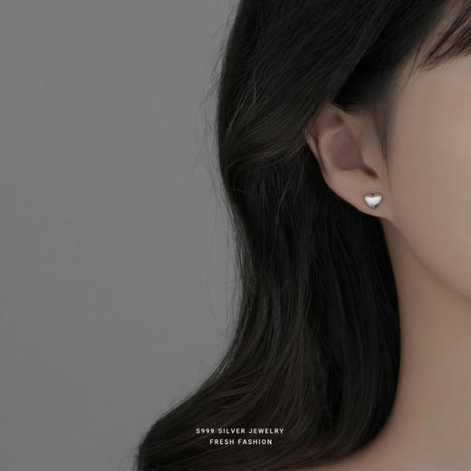 【冰心】S999银足银花丝爱心耳饰【YXS-E3193】 商品图3