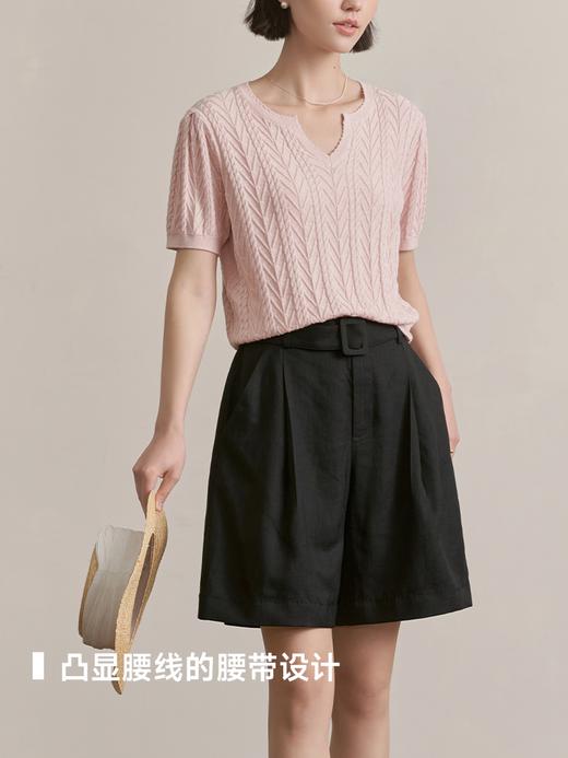 A字仿麻醋酸褶裥短裤（两色）FB4230236 商品图4