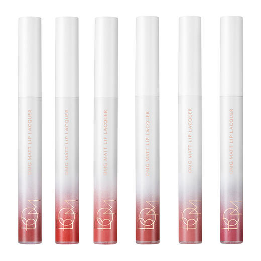 BOM碧波曼丝绒哑光锁色唇釉 4g #01落日红  #02靓丽桔红  #03桃粉色  #04莓果色  #05玫瑰豆沙  #06冷玫紫 商品图5