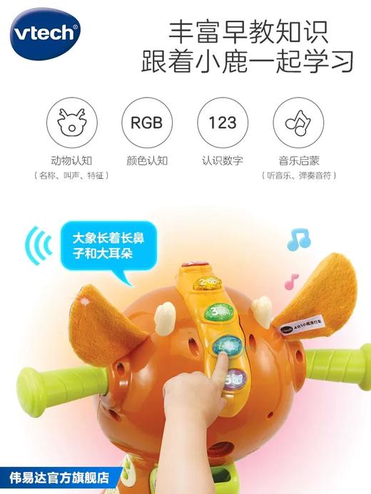 伟易达4合1小鹿滑行车儿童滑板车男童玩具童话小鹿骑行拖车后备箱TX-WYD-527718 商品图2