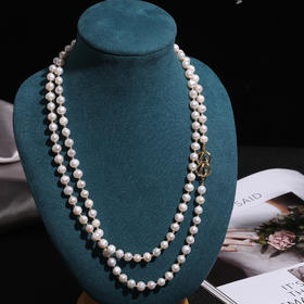 轻奢款丨近圆珍珠14K包金毛衣链长款项链双层大小百搭大气一款多戴