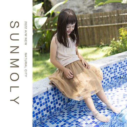 三茉童装/M208/香槟色女童短裙 商品图1