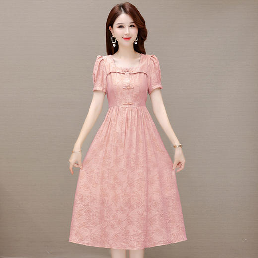 QYM LZC2368-Y复古旗袍裙改良印花连衣裙时尚高腰裙 商品图3