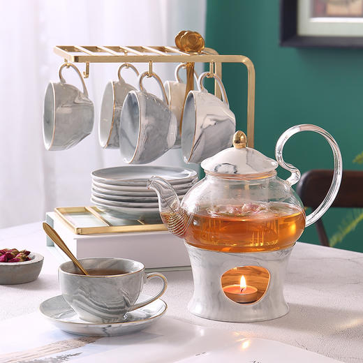 【日用百货】-花茶套装水果茶壶玻璃花茶壶 商品图1