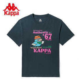 Kappa卡帕运动短袖2023新款男图案印花T恤纯棉休闲圆领半袖夏多色