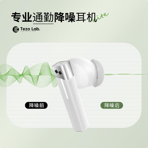 Tezo Kite鸢蓝牙耳机新款2023真线浅入耳式ANC主动降噪通勤播客 商品图2