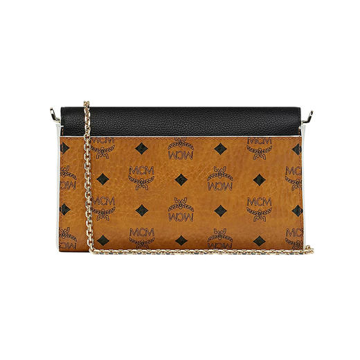 MCM 奢侈品 女士Millie Visetos系列干邑色涂层帆布配皮单肩斜挎手拿链条包 MYZ9SME80CB001 商品图2