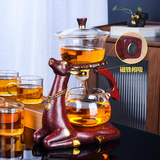 【日用百货】-网红懒人茶具套装家用功夫泡茶小套玻璃自动茶杯 商品图2