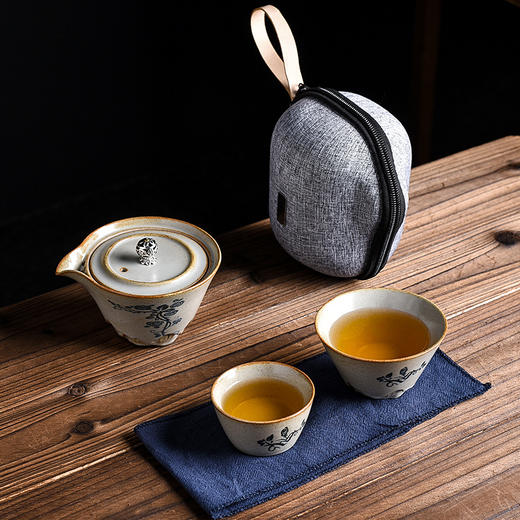 【日用百货】-草木灰日式复古便携式旅行茶具小套装 商品图1