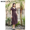 NEELLY纳俪夏季复古方领泡泡袖碎花连衣裙女雪纺A字裙露背度假风N23054Y0551621302 商品缩略图2