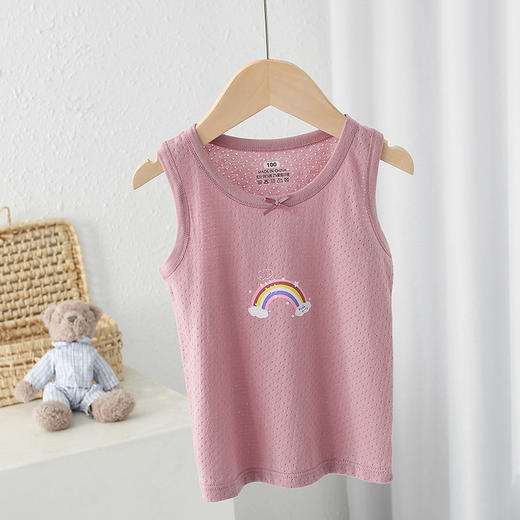 【捡漏价39元/3件】新款女宝甜美背心上衣，A类纯棉，0甲醛0荧光0硅油，无骨缝制，多种款式可选，舒适又凉快，男童网眼工字背心，儿童棉可爱打底衫A类sh 商品图6