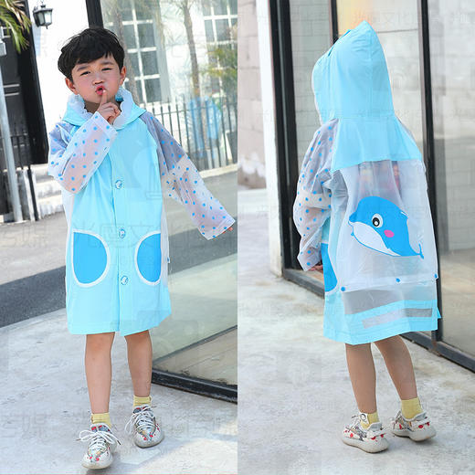 【开学季】【专业防水❗️儿童学生卡通雨衣】透气不易进水舒爽不粘腻，加大加宽书包位帽檐加大 pvc材质， 充气帽檐男女童书包位时尚加厚雨披粉丝专属开学季常备父亲节礼物新年礼盒年货礼盒 商品图5