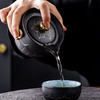 【日用百货】-黑陶创意莲花手抓盖碗家用陶瓷描金泡茶碗 商品缩略图2