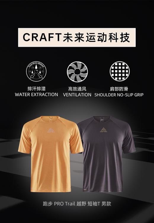 23新款CRAFT跑步 PRO Trail 越野 短袖T男女款 商品图0