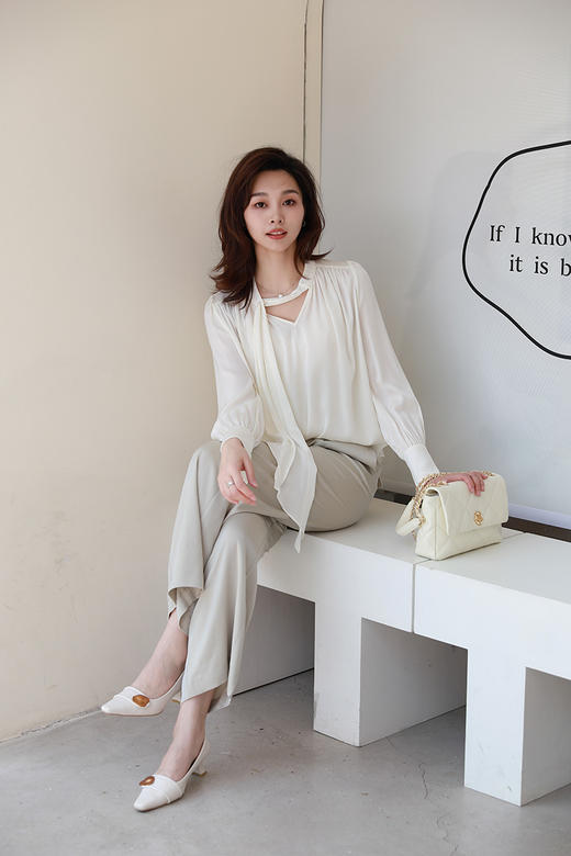 火桐hooton意式垂感醋酸阔腿裤662779 商品图1