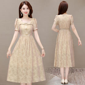 QYM LZC2368-Y复古旗袍裙改良印花连衣裙时尚高腰裙