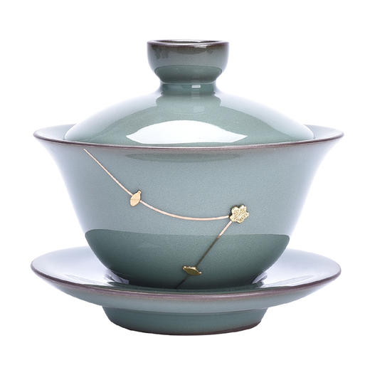 【日用百货】-陶瓷焗钉三才盖碗高档小茶碗 商品图4