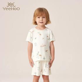 英氏-内衣类（夏）G3林间竹短套衣奶油白色80CM