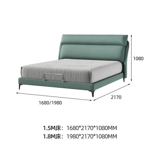 喜梦宝科技布床现代简约布艺床卧室家具北欧主卧软包床猫抓皮 商品图3