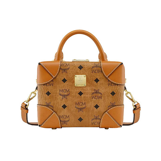 MCM 奢侈品 女士涂层帆布手提单肩斜挎包干邑色LOGO图案 MWRAABF03CO001 商品图0