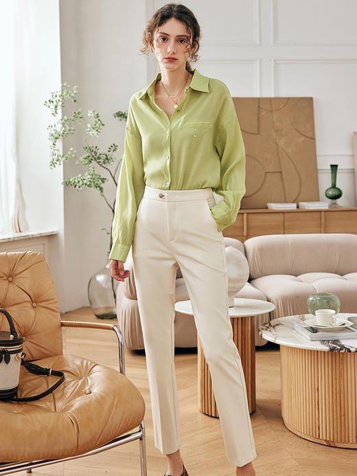 OLrain欧芮儿法式雪纺衬衫女春季2023新款宽松时尚小清新薄款衬衣 商品图3