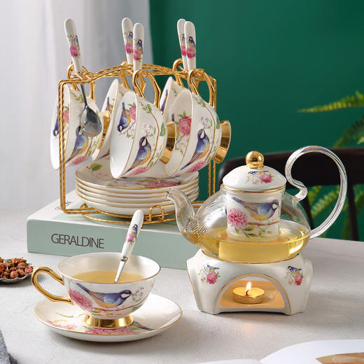 【日用百货】-英式骨瓷下午茶茶具花茶杯套装 商品图0