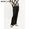 NEELLY纳俪商场同款夏季轻薄黑色休闲裤女花边脚口直筒长裤时尚N23061H01205 商品缩略图2