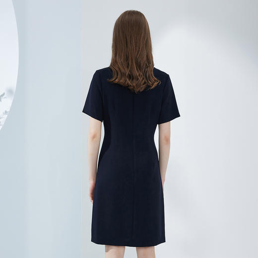 NF8N5斯尔丽瑟俪2023新款夏季时尚设计感不对称撞色口袋修身职业连衣裙 商品图1