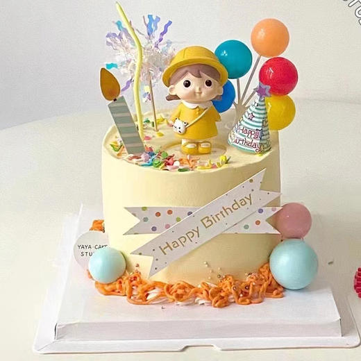 黄衣女孩-网红生日蛋糕 商品图0