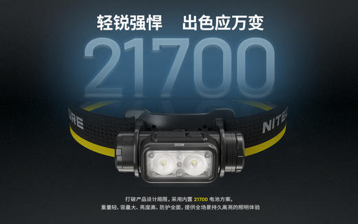 奈特科尔 NU50 146克 1400流明 红光头戴式头灯21700充电 商品图2