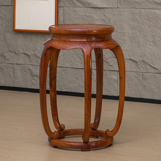 红木彭牙鼓腿五足带托泥香几 商品图4