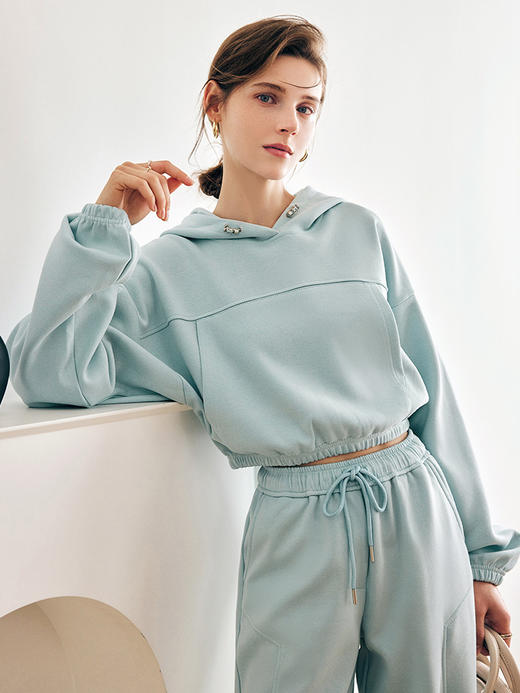 OLrain欧芮儿法式卫衣时尚套装女春季2023新款宽松薄款运动两件套 商品图2