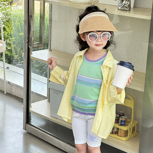 女童防晒衬衫夏装新款洋气韩版亲子装衬衣轻薄款儿童空调衫外套潮_HLY 商品图1