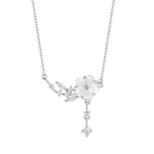 【桃花花朵】S925银母贝项链【YXS-A2914】 商品图4
