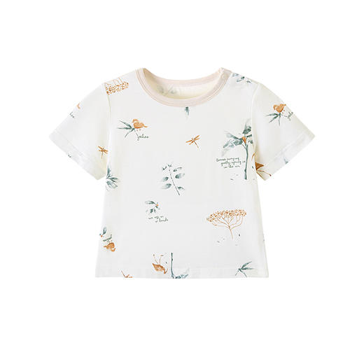 英氏-内衣类（夏）G3林间竹短套衣奶油白色80CM 商品图4