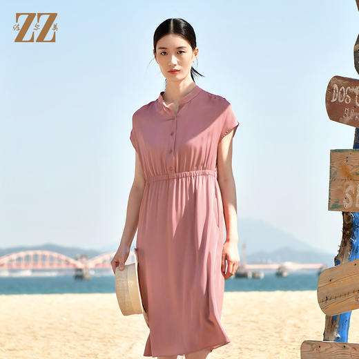 佐尔美夏季新款 休闲时尚无袖桑蚕丝真丝连衣裙女E32LS42 商品图0